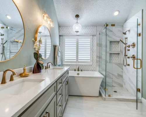 High-end bathroom renovation in Davis, CA